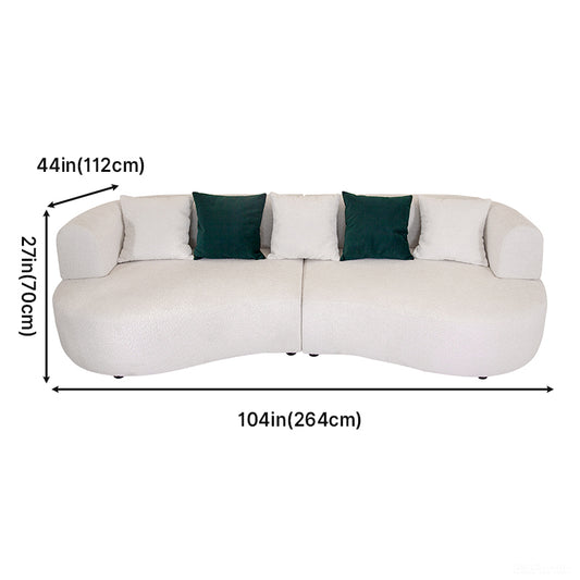 Luxury Curved Bouclé Sectional Sofa for Living Room