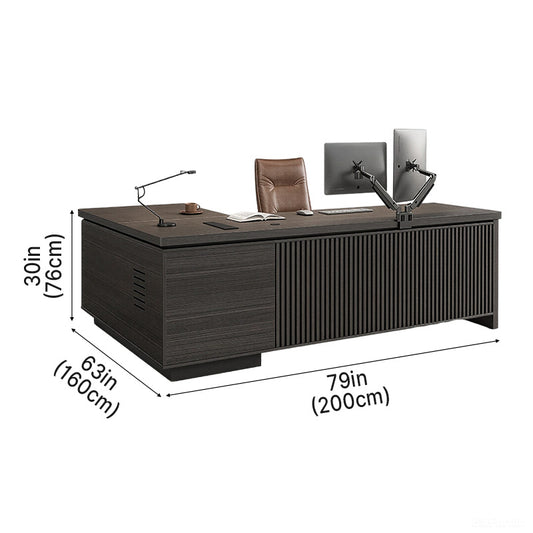 79" L Functional Executive Desk with Cable Management for Business Workspaces