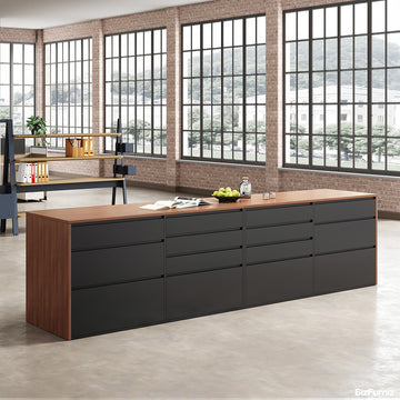 142”L Modern Multi-functional Storage Cabinet with Front & Rear Access Design for Versatile Spaces photo 2