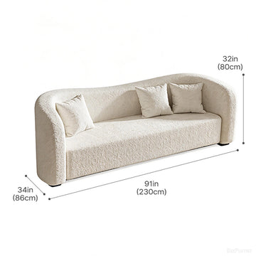91" Straight Sofa with Soft Fabric and Solid Wood Frame for 3-4 People product view 2