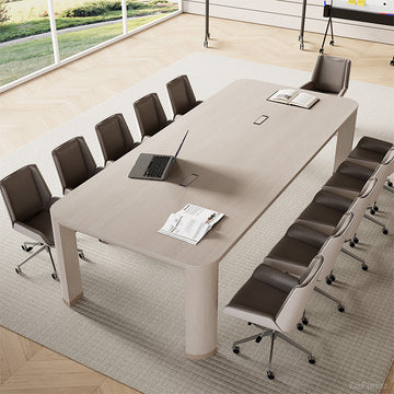 106" L Conference Table with Integrated Cable Management for 6-10 people Conference Rooms for modern office workspace