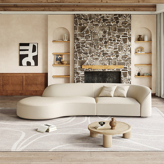 Modern Luxury Curved Sectional Sofa with Solid Wood Frame