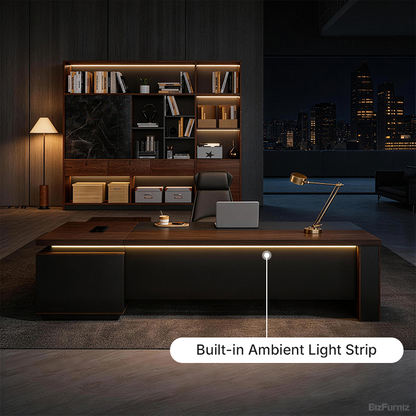 Executive Desk with LED Light Strip
