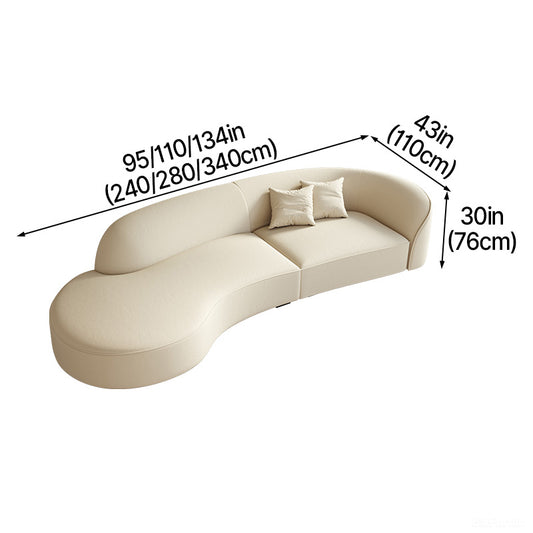 Modern Luxury Curved Sectional Sofa with Solid Wood Frame