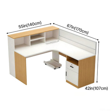 47" L-shaped Office Desk with Cable Management and Lockable Drawer product view 2