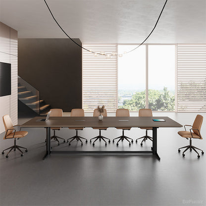 Extended 118-inch Conference Table with Integrated Power Outlet Box for Seamless Team Collaboration product view 11
