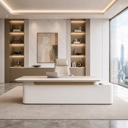 Executive Desk with Cable Management, LED Lighting and Left Return product view 5