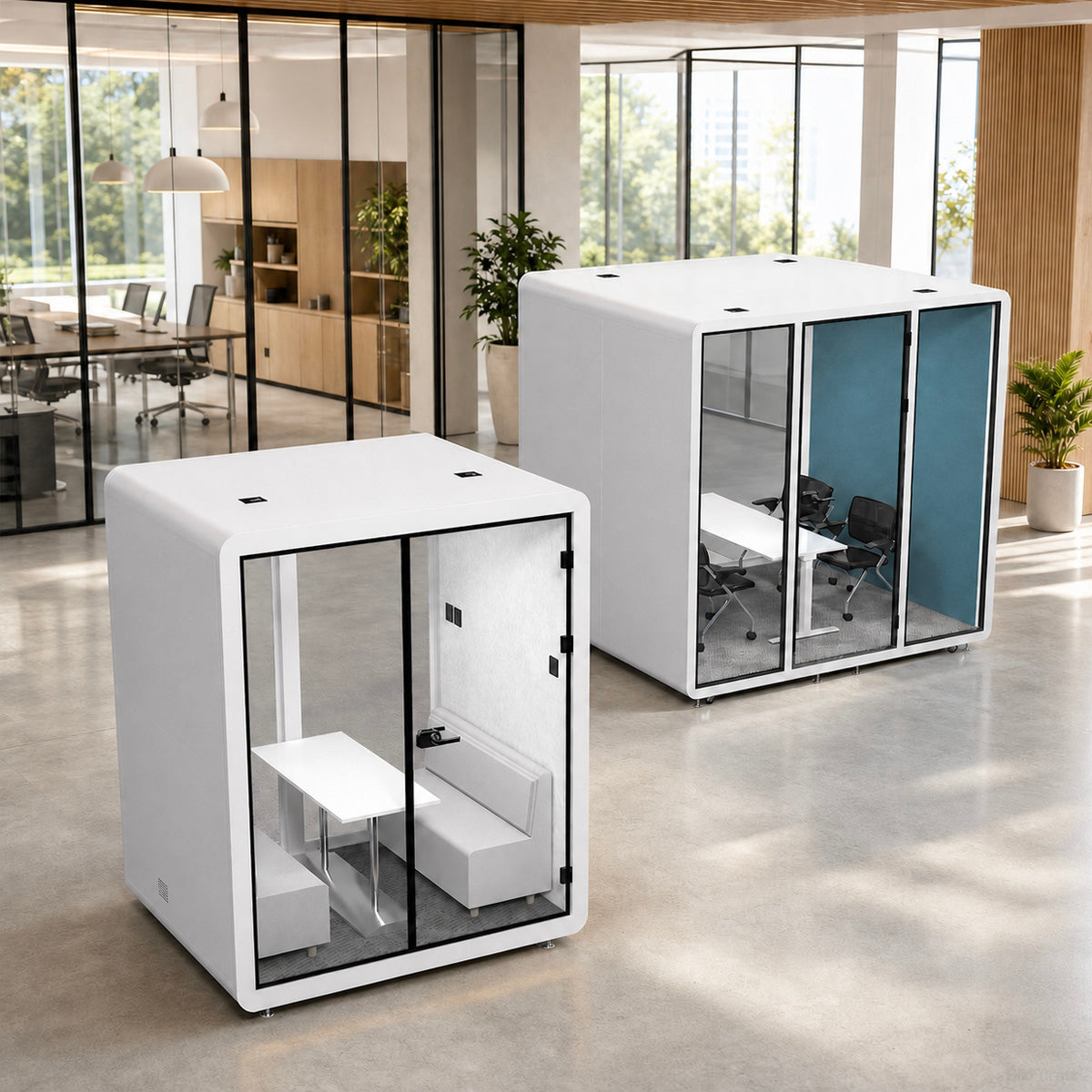 Modular Soundproof Office Pod with Ventilation & Casters product photo 3
