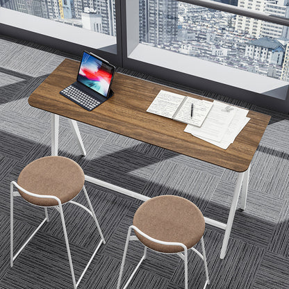 Modern High Standing Desk with Stools, Overhead View