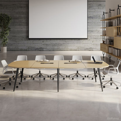 Modern Oval Meeting Table, Front View