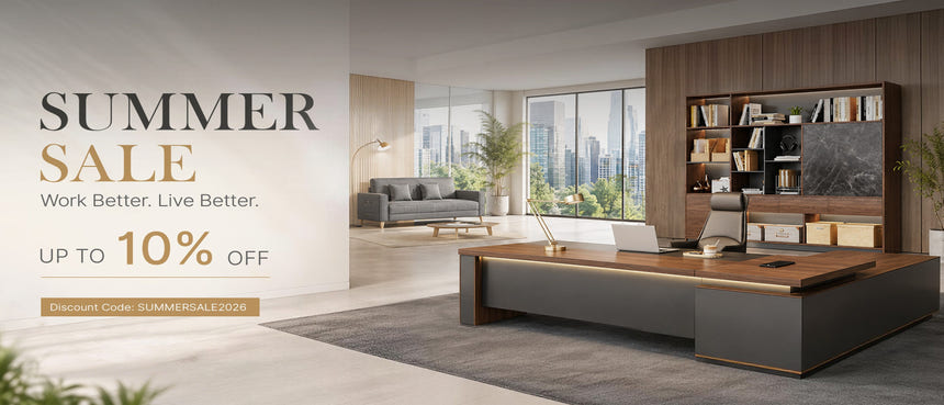 Summer Sale Poster with a Modern Office - up to 10% OFF
