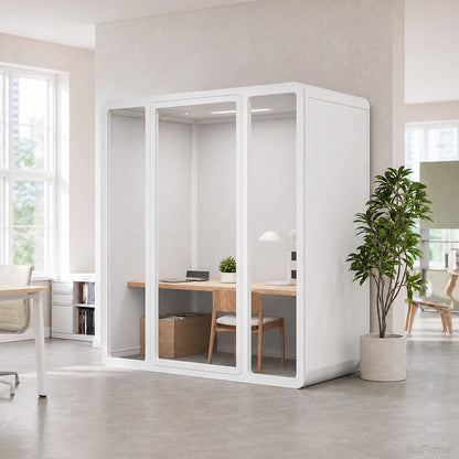 Soundproof Booth with 35±5 dB Noise Reduction and Quiet Ventilation
