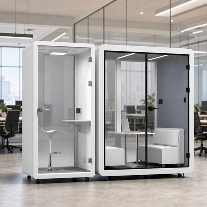 Modular Soundproof Office Pod with Ventilation & Casters product photo