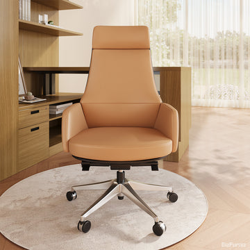 Executive Elegance: The Ultimate High-Back Leather Office Chair for modern office workspace