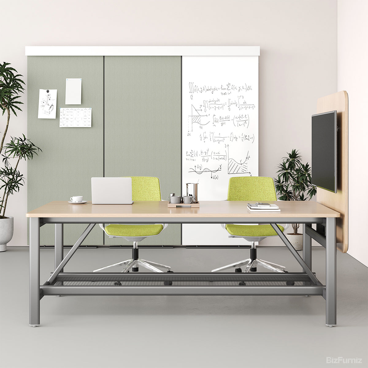 78"L Conference Table | Seats 4–6 | Heavy-duty Structure | Mesh Storage | Ideal for Conference for modern office workspace