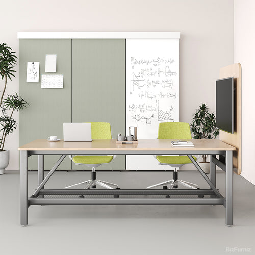 78"L Conference Table | Seats 4–6 | Heavy-duty Structure | Mesh Storage | Ideal for Conference for modern office workspace