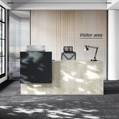 94” Modern Reception Desk with LED Strips, Dual Power Hub & File Hanger product photo 3