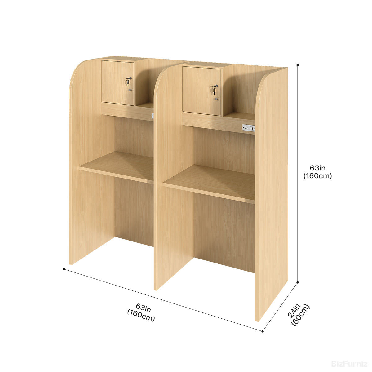 2-Person Study Carrel Dimension