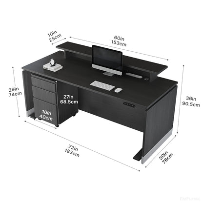 72" L Premium Office Desk with Height-adjustable Function for Modern and Corporate Workspaces