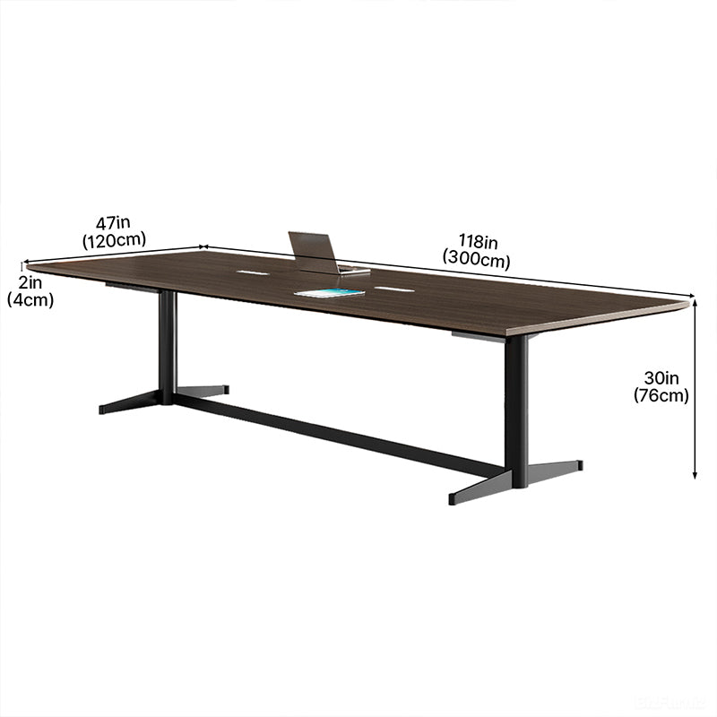 Extended 118-inch Conference Table with Integrated Power Outlet Box for Seamless Team Collaboration product view 12
