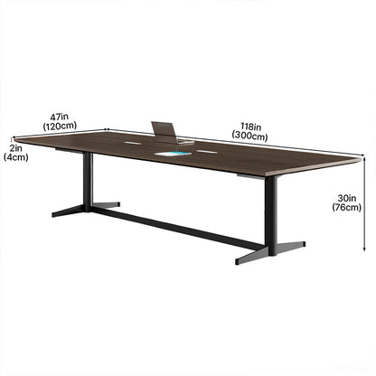 Extended 118-inch Conference Table with Integrated Power Outlet Box for Seamless Team Collaboration product view 12