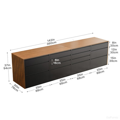 142”L Modern Multi-functional Storage Cabinet with Front and Rear Access Design for Versatile Spaces product view 7