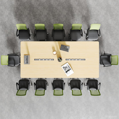Rectangular Office Meeting Table, Top-Down Overhead View