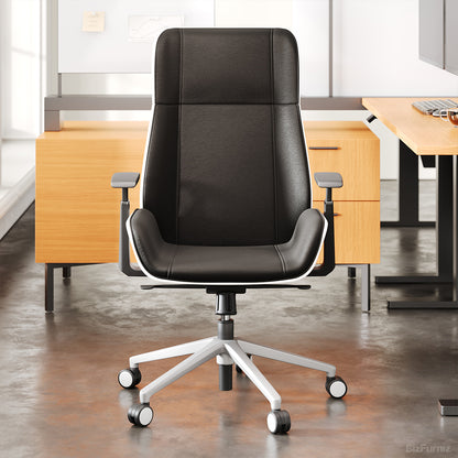 High-Back Executive Office Chair with Ergonomic Reclining Design, 360° Rotation, and Smooth Casters product photo 4