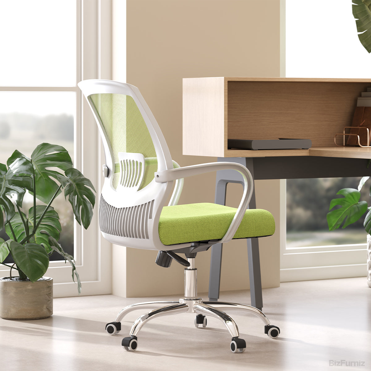 Modern Ergonomic Mesh Office Chair – Adjustable Mid-Back Swivel Desk Chair with Lumbar Support product photo 5
