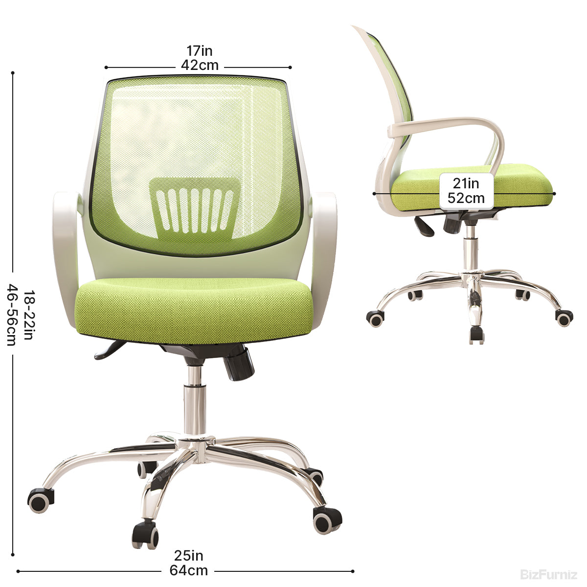 Modern Ergonomic Mesh Office Chair – Adjustable Mid-Back Swivel Desk Chair with Lumbar Support product photo 3