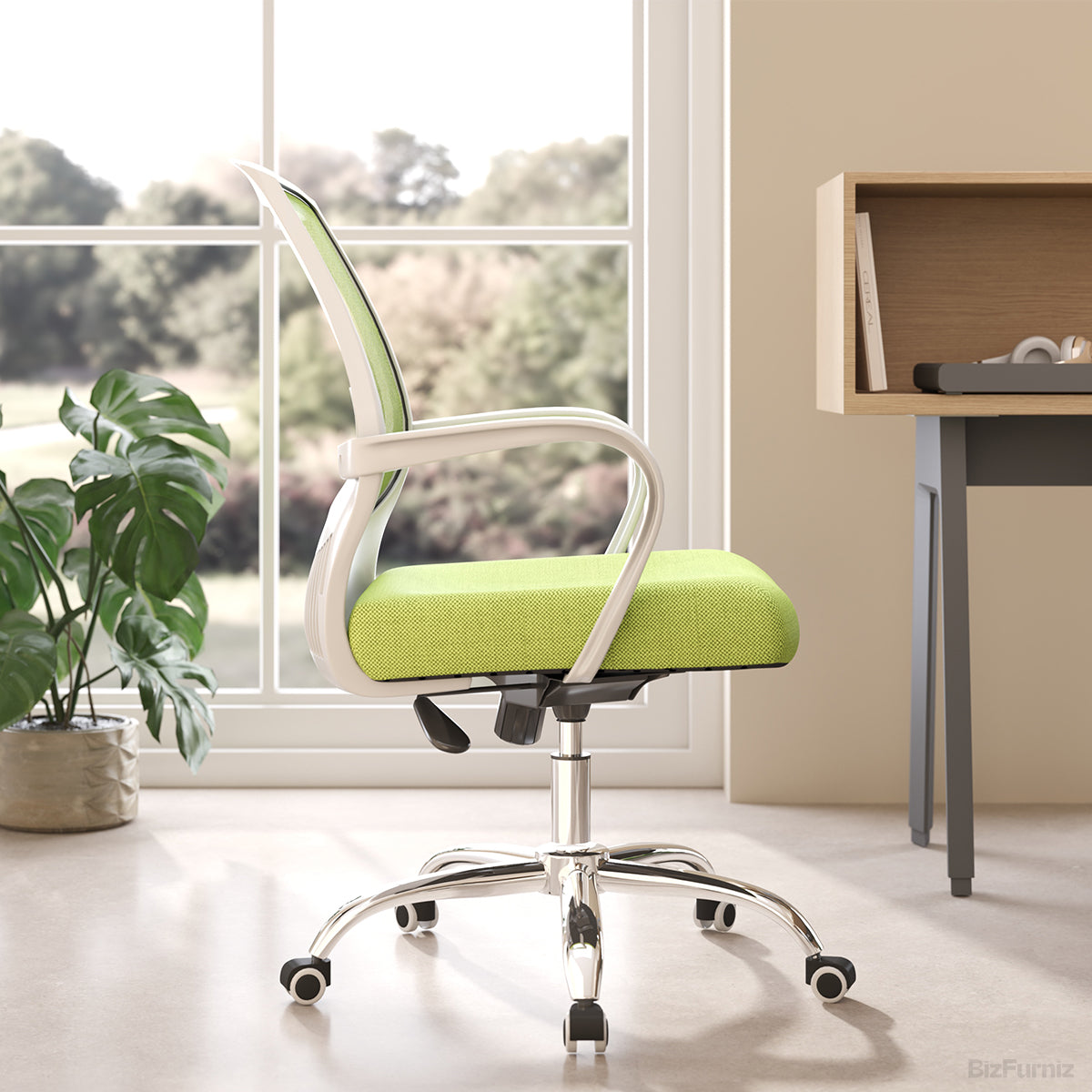 Modern Ergonomic Mesh Office Chair – Adjustable Mid-Back Swivel Desk Chair with Lumbar Support product photo 2