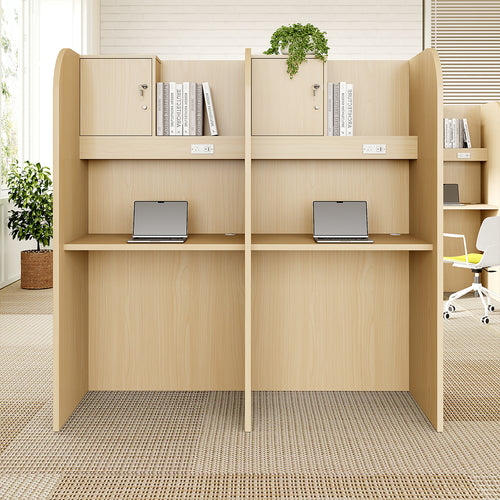 2-Person Study Carrel Desk Front View