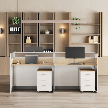 Modern 94" 4-Person Partition Office Desk with Multi-Functional Cable Grommet for Employees