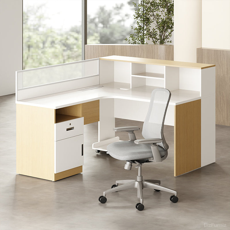 47" L-shaped Office Desk with Cable Management and Lockable Drawer product view 11