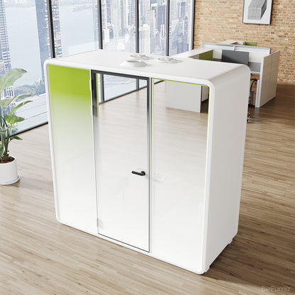 2-Person Office Acoustic Booth with Frosted Glass, Fan, Outlet & Seating product photo 6