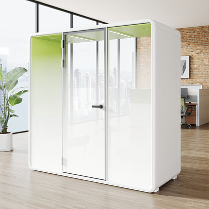 2-Person Office Acoustic Booth with Frosted Glass, Fan, Outlet & Seating product photo 8