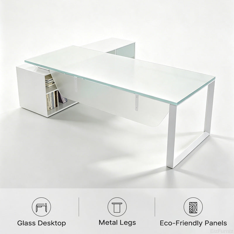 Glass, Metal, and Eco-Friendly Panels in One Desk
