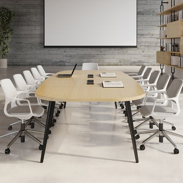Modern Oval Meeting Table, Front View