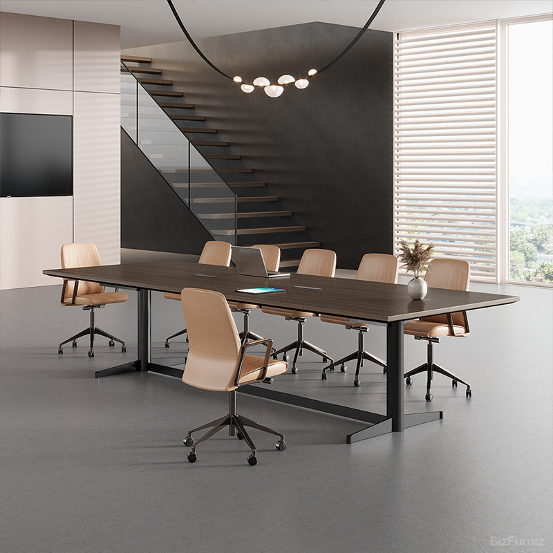 Extended 118-inch Conference Table with Integrated Power Outlet Box for Seamless Team Collaboration product view 8