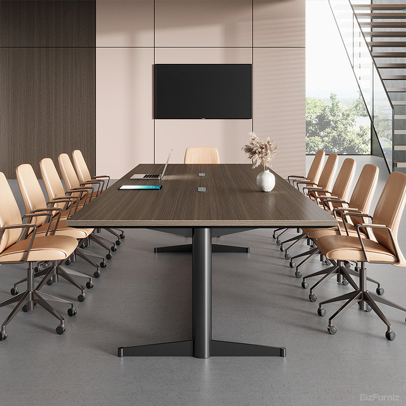 Extended 118-inch Conference Table with Integrated Power Outlet Box for Seamless Team Collaboration product view 10