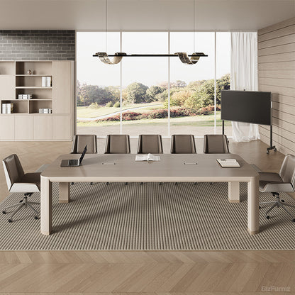 106" L Conference Table with Integrated Cable Management for 6-10 people Conference Rooms and Collaborative product view 10