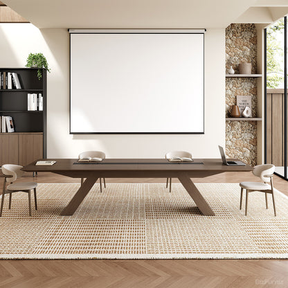 138" Conference Table with Dual Power Hub and Thickened Desktop for 10-14 People product photo 3