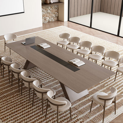 138" Conference Table with Dual Power Hub and Thickened Desktop for 10-14 People product photo