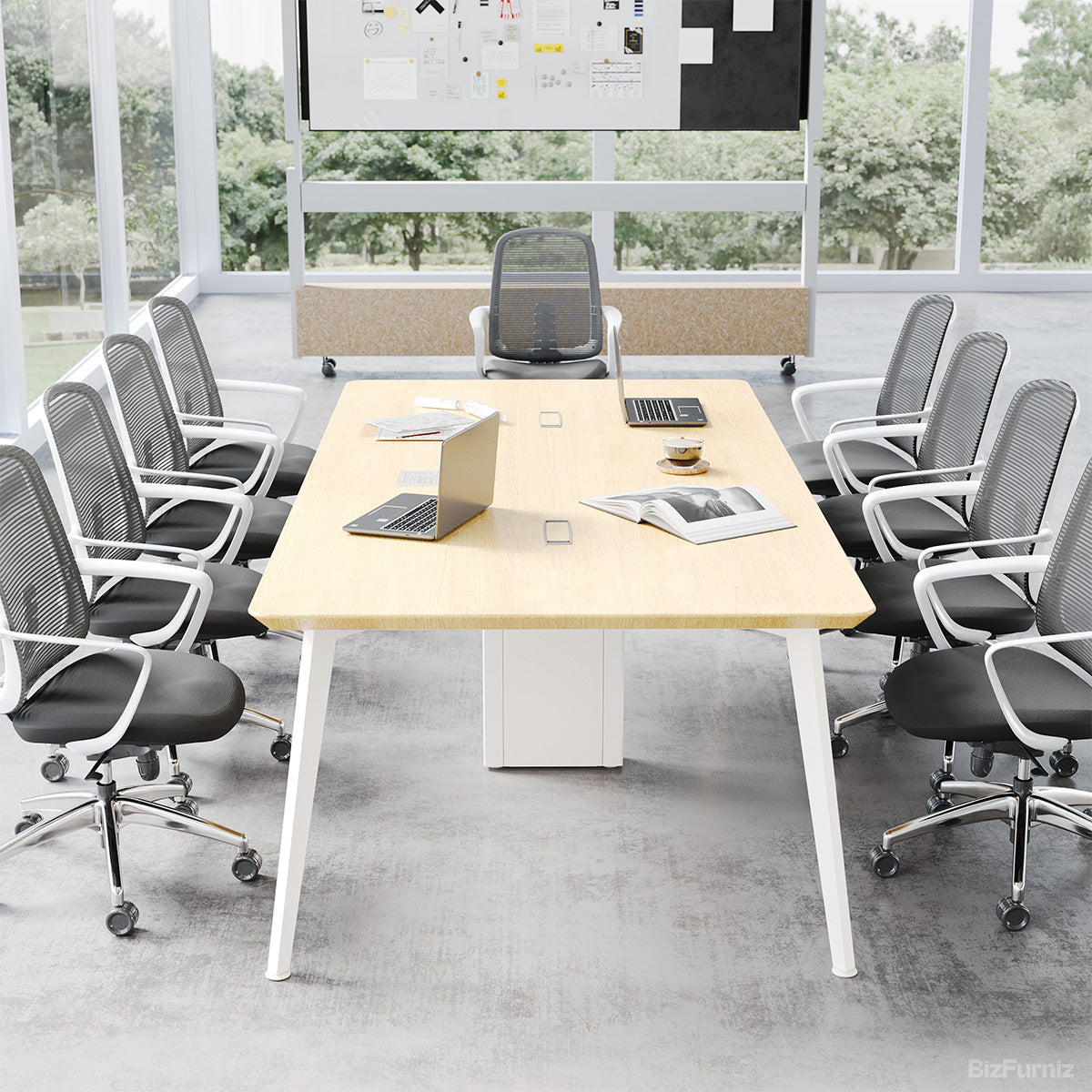 94" Conference Table with Cable Boxes and Reinforced Support Frame for 6-10 People product photo 8