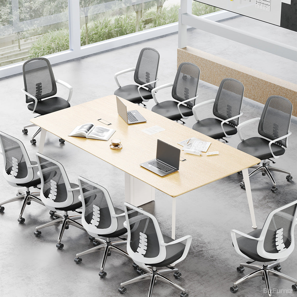 94" Conference Table with Cable Boxes and Reinforced Support Frame for 6-10 People product photo 6