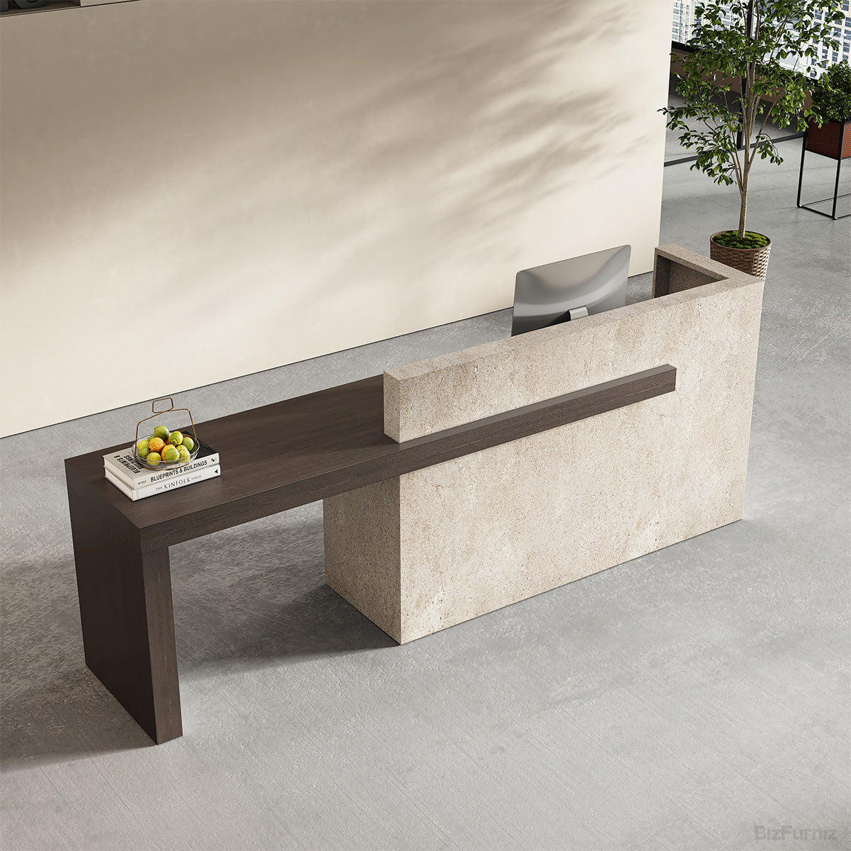 108” Reception Desk with Counter, Drawers, File Hangers & Built-in Power Hub product photo 5