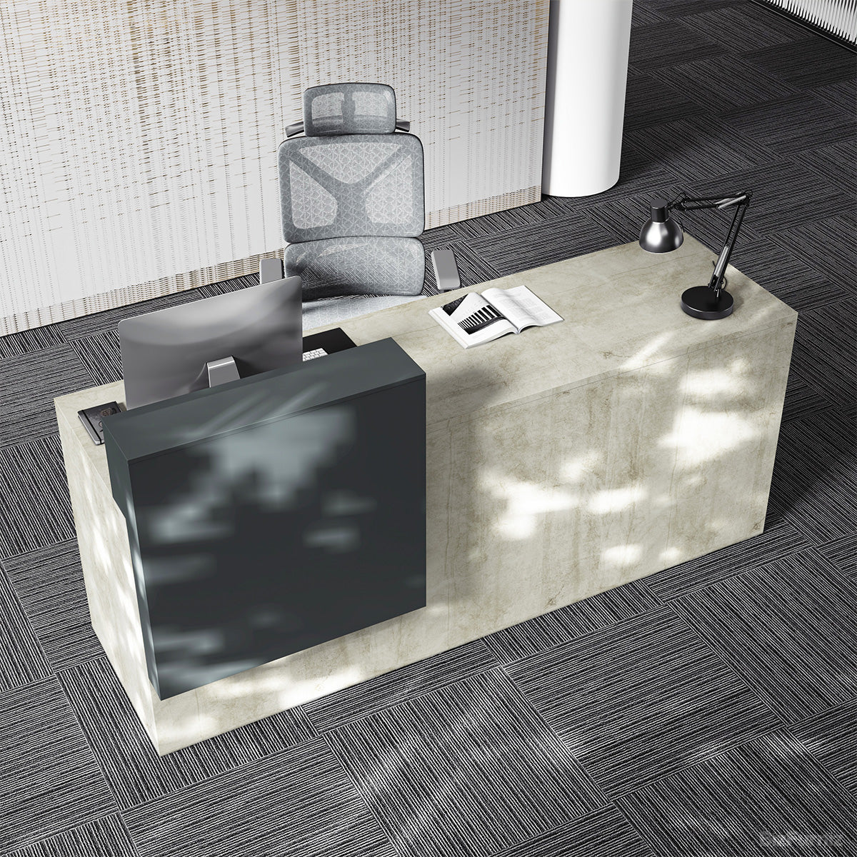 94” Modern Reception Desk with LED Strips, Dual Power Hub & File Hanger product photo 5