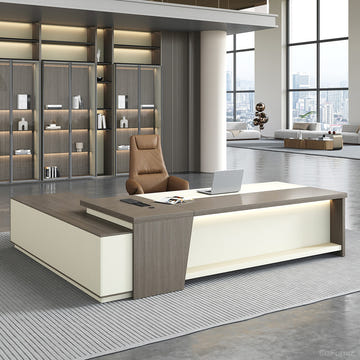 L-shaped Executive Desk with Power Hub, Side Cabinet & Lockable Drawer (79"/87"/94") product photo 6