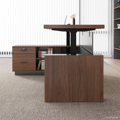 79" Sit-Stand Executive Desk with Smart Control Panel, Power Hub, File Hanger & Lockable Storage (30"-46" Height Adjustable) product photo 6