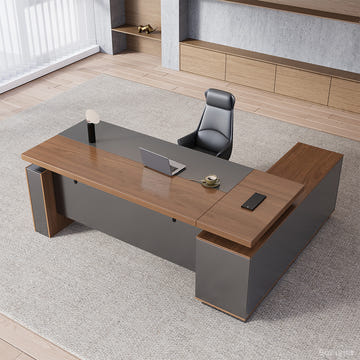 79" Sit-Stand Executive Desk with Smart Control Panel, Power Hub, File Hanger & Lockable Storage (30"-46" Height Adjustable) product photo